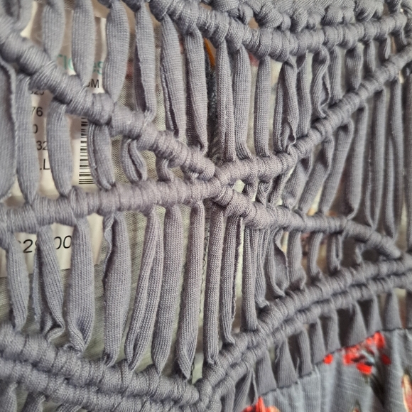 NWT Maurices Braided Spaghetti Strap Floral Faded Blue Tank With Woven Bodice-SM - Picture 5 of 11